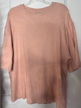 AMONGST OTHERS Pastel pink Oversized Knit Tee blouse size xl 100% cotton